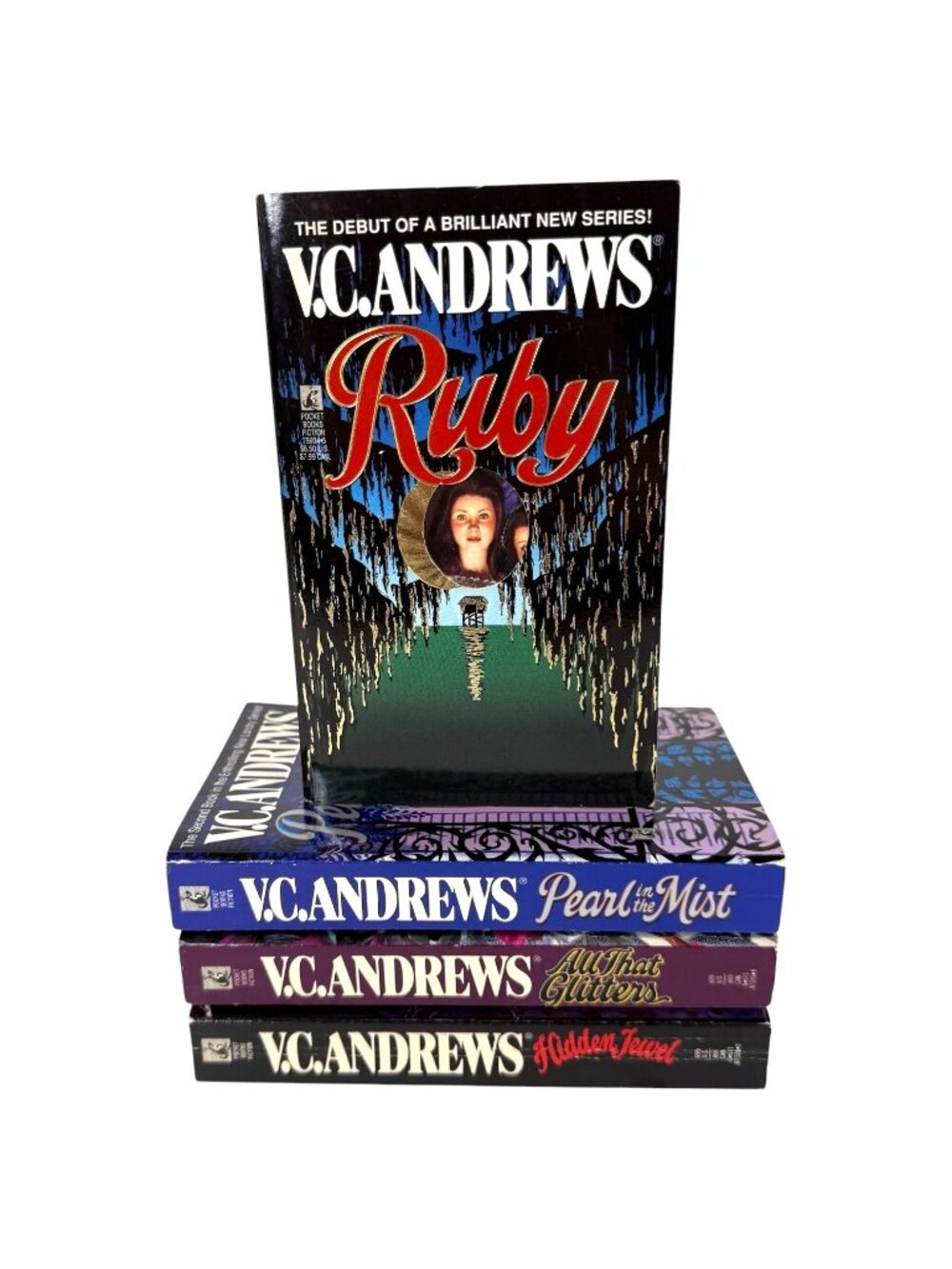 VC Andrews Landry Family Series Book Lot Of 4 Paperback Ruby Pearl Glitter Jewel